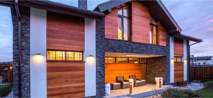 Оформление фасада построенного дома: варианты дизайна